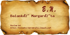 Balaskó Margaréta névjegykártya